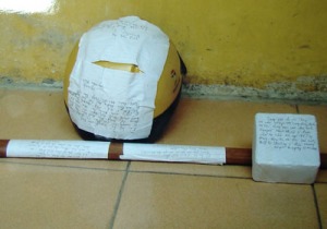Photograph of the helmet submitted as evidence